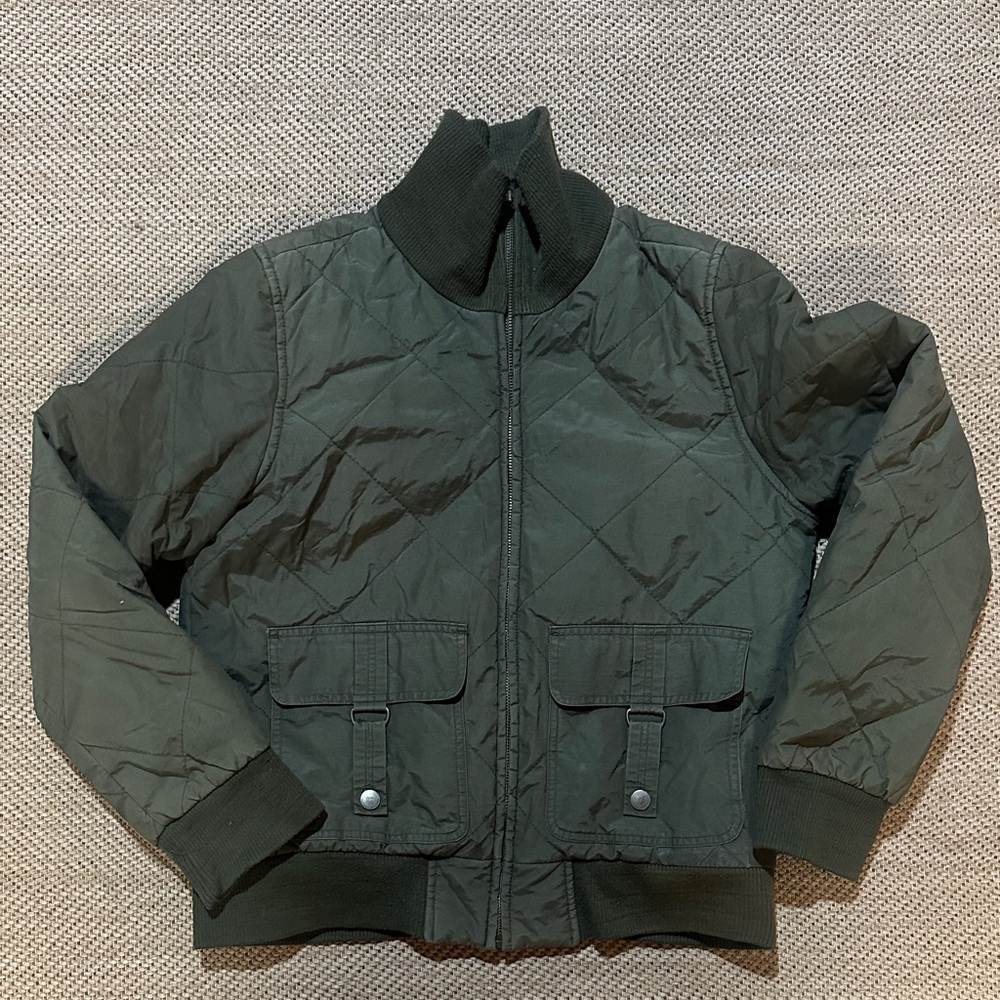 Old Navy Women’s Quilted Bomber Jacket - Olive/Army Green